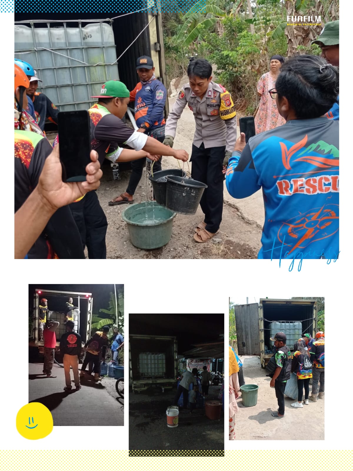 DARI SIANG SAMPAI MALAM RELAWAN CIAMIS SELATAN SUPLAI AIR BERSIH KE DESA KUTAWARINGIN